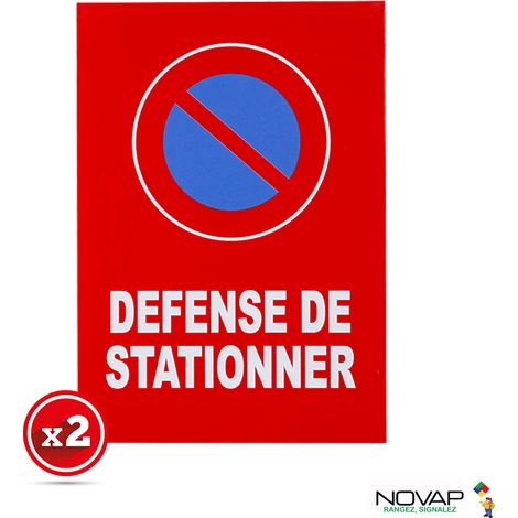 Lot de 2 plaques modulable rouge - Défense de stationner - 4280882 (1/4)