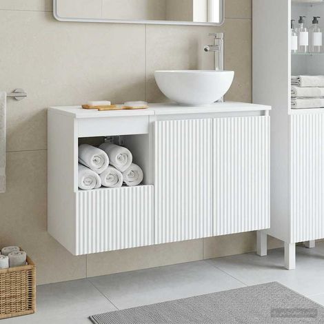 vidaXL Bathroom Furniture Set 2 pcs White Engineered Wood (1/5)
