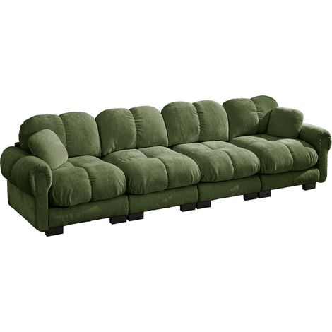 Modulares Sofa aus grünem Chenille MODENUIT 330 x 86 x 90 cm (1/5)
