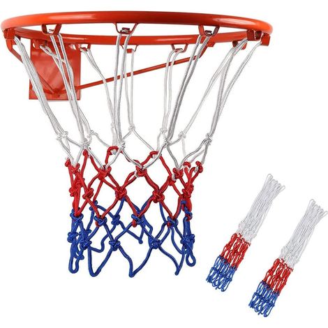 Lot de 2 filets de basket-ball de rechange pour panier de basket-ball panier de basket-ball 3 couleurs filet pour panier de basket-ball d'extérieur (1/5)