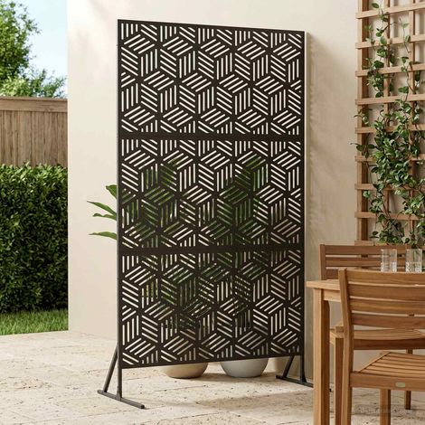 vidaXL Écran de confidentialité 100 x 50 x 180 cm Acier Noir (1/5)