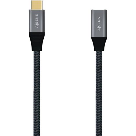 Kabel usb 3.2 Typ-c aisens a107-0635/ usbusb Typ-c-Stecker - usbusb Typ-c-Buchse/ 1m/ grau