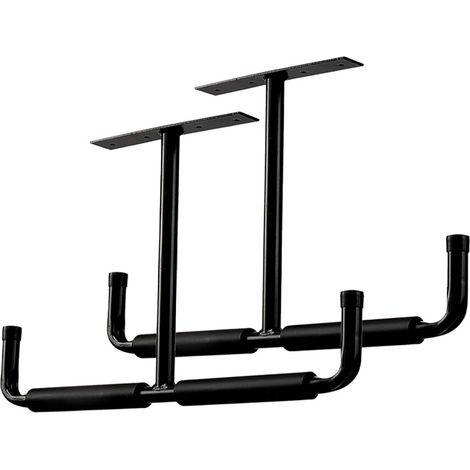Crochets de rangement de plafond de garage en métal, crochets muraux, crochets utilitaires robustes pour échelle, vélo, bois, outils et autres articles encombrants (pack de 2, noir)