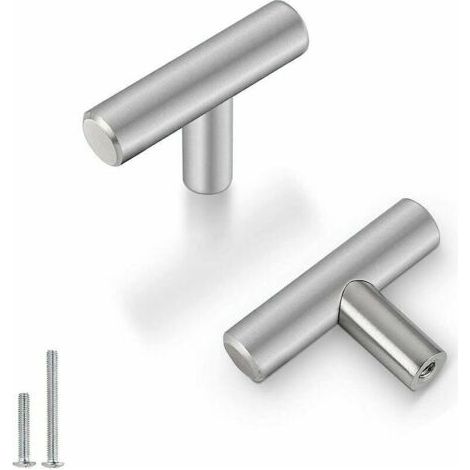20 Pièces Boutons De Meubles Poignée De Barre En Acier Inoxydable Argent Unique Trou pour Porte Armoire LS201BSS Moderne (1/5)