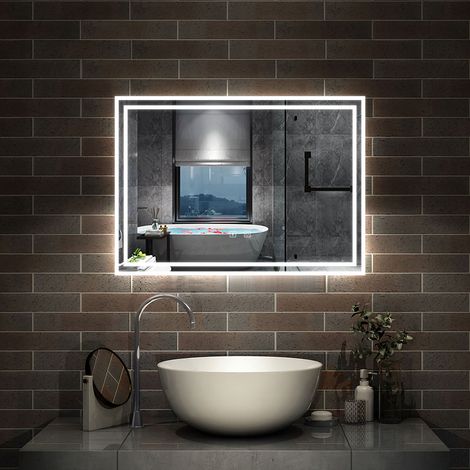 Biubiubath Bluetooth Bathroom Mirror with LED Lights Demister-500x700mm