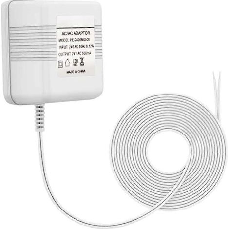 Transformateur pour sonnette vidéo Ring, alimentation 24 V 500 mA, câble de 800 cm. (1/5)