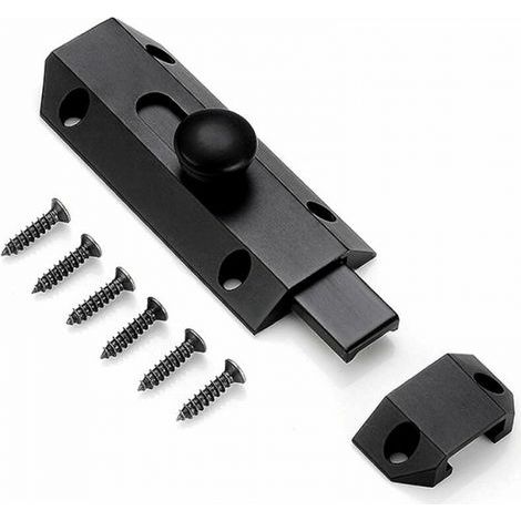 security locking latch with thick pure brass bolt, heavy-duty door latch, black (1/5)