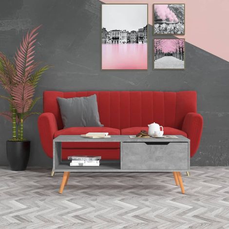 Mueble de TV madera de ingeniería gris hormigón 100x49,5x43 cm vidaXL (1/5)