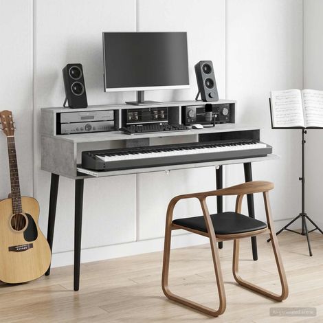 Scrivania studio Grigio Cemento 110 x 42,5 x 36 cm vidaXL (1/5)