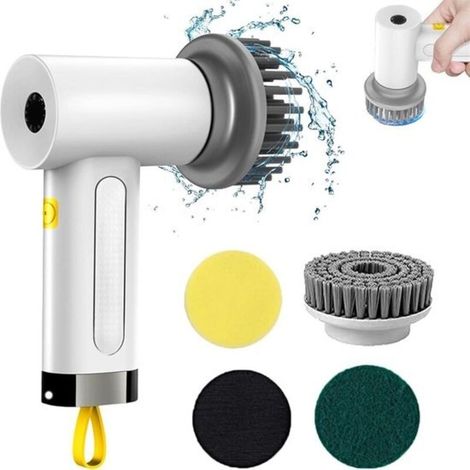 Spazzola elettrica per la pulizia - 3 spazzole - Impermeabile - Piastrelle per cucina e bagno