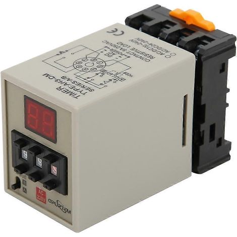 Verzögerungsrelais mit Digitalanzeige, A/B-Zweimodus, mit Sockel, hohe Genauigkeit, 220 V AC, AH3-DM (1/4)