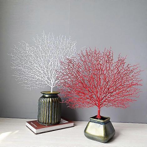 1 branche de corail artificielle facile à nettoyer, décoration intérieure, fausse branche de paon, branche d'arbre mort (1/5)