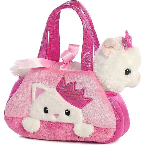 Peluche a forma di principessa per gatti in sacchetto rosa, dimensioni 20 cm
