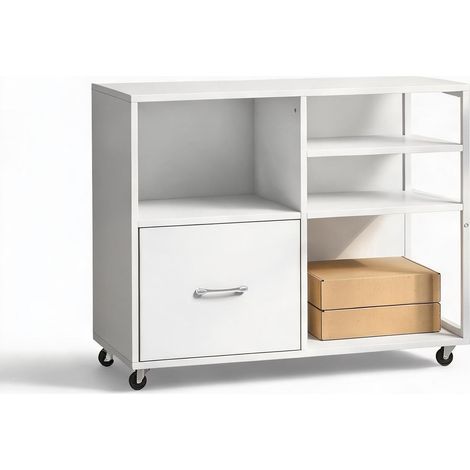 Meuble de rangement de bureau blanco 80 x 40 x 65,5 cm (1/5)