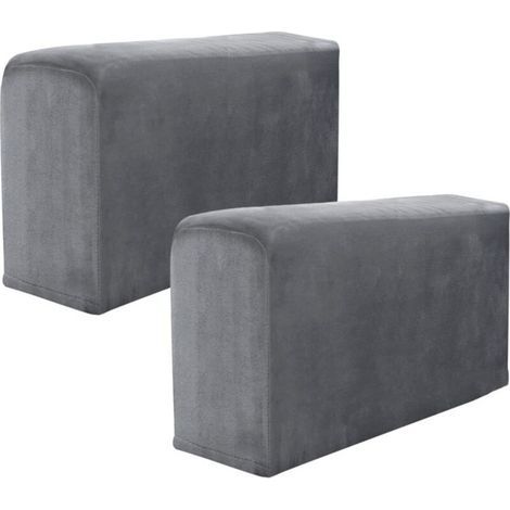 Sofa-Armlehnenbezug, rutschfester elastischer Armlehnenbezug für Stühle, dehnbarer Sofa-Armlehnenschutz, für Relaxsessel, Sofas (Dunkelgrau, 2er-Set) (1/5)