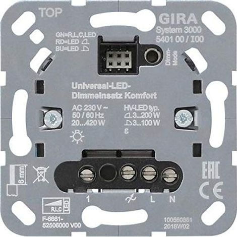 GIRA 540100 SISTEMA 3000 DIMMER UNIVERSALE LED