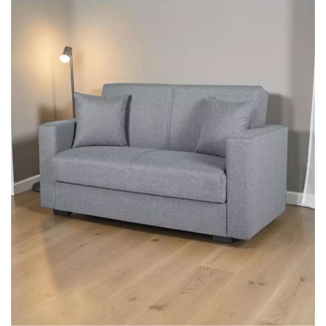divano letto "afrodite" 2 posti grigio 155x80x87 cm (1/4)