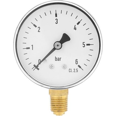 1/4"NPT 0-6 bar Manomètre de pression d\'eau d\'air Manomètre à montage latéral pour l\'instrument de cadran d\'huile d\'air d\'eau (1/5)