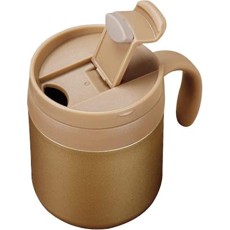 1 Tasse isotherme, double paroi, acier inoxydable, couvercle anti-éclaboussures, ouverture large, bureau voyage (1/5)