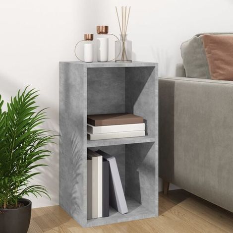 Boîte de Rangement pour Disques Vinyles 33 Tours, Meuble de Stockage en Bois Style Béton Gris, Étagère pour LP avec Capacité de 100+ Albums, Dimensions 71x34x36 cm (1/5)