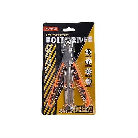 Jeu de tournevis à cliquet bidirectionnel 6 mm, résistant à l'usure et à la rouille, pour la réparation d'appareils électroménagers (orange) (1/4)
