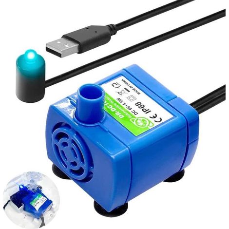 Submersible Pet Water Pump, Pet Fountain Pump, Cat Fountain Pump with Replacement USB Port (1/5)