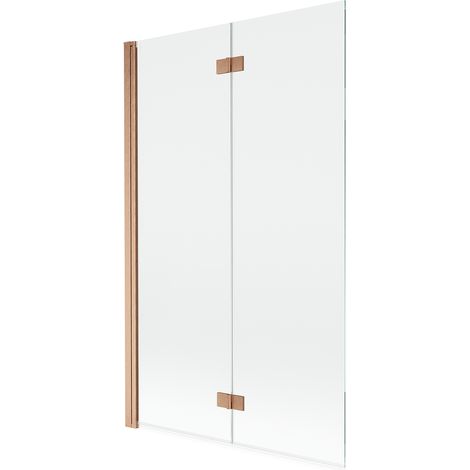 Mexen Mist mampara de ducha de 2 hojas izquierda 110 x 150 cm, transparente, cobre cepillado - 8A9-110-002-65-00-L (1/5)