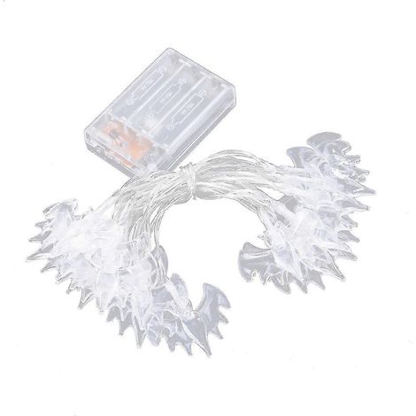 m lange, 20 LEDs umfassende Fledermaus-Lichterkette, batteriebetrieben, für Halloween-Partys, drinnen und draußen – Warmweiß