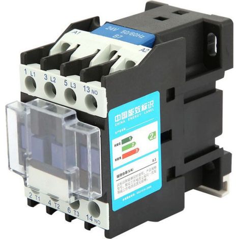 1 Contacteur électrique Industriel CJX2-1210 Montage sur Rail 24V AC Alliage Tungstène Argenté pour Distribution Alimentation (1/5)