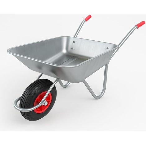 Carriola da Giardino 65L – Telaio in Acciaio Zincato, Ruota Pneumatica 4.00-6 Camera d’Aria, Portata 80kg – Ideale per Giardino,stalla,Cantiere (1/5)