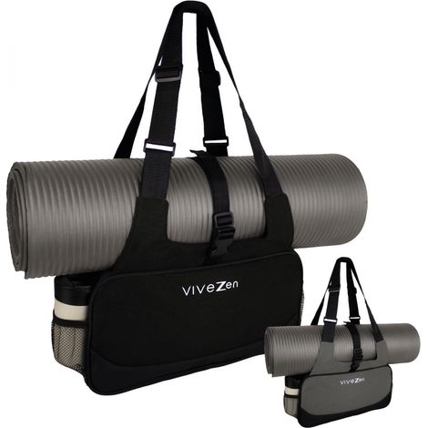 Sac de rangement pour tapis de yoga et accessoires - Noir - Vivezen