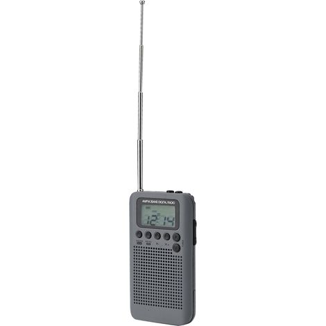 AM/FM 2-Band 8UV Digitalradio mit digitaler Sendersuche, tragbares Stereo-Gerät, Grau