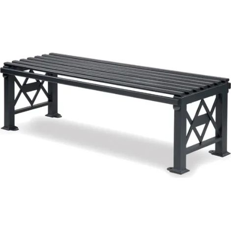 Panca Deimos dritta curva Giochipark acciaio zincato verniciato cm 150x49x47h - Grigio micaceo - Dritto