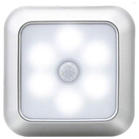 Bewegungsmelder-Leuchte, Schrankleuchte, 6-LED-Nachtlicht, Nachtlicht für Treppenhaus, Küche, Kleiderschrank (Weißes Licht, 3 Stück) (1/4)