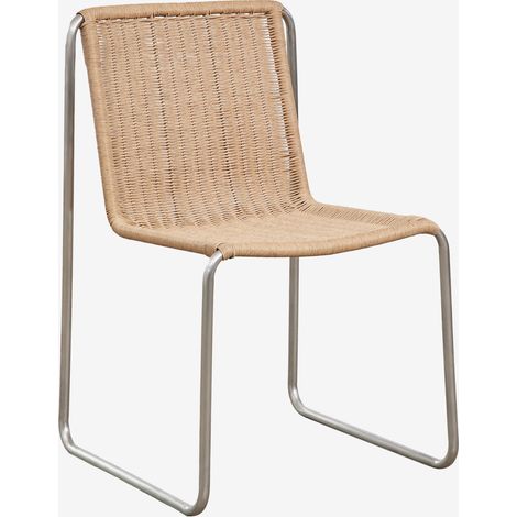 SKLUM Pack mit 2 Esszimmerstühlen aus Edelstahl und synthetischem Rattan Omaha Braun Rattan                                  