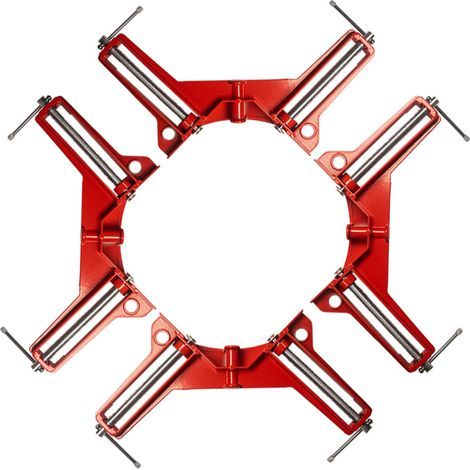 4-Piece 90-Degree Right Angle Clamp Set, Adjustable Right Angle Woodworking Vise for Multi-Photo Frames, Wedge Woodworking, and Welding (1/5)