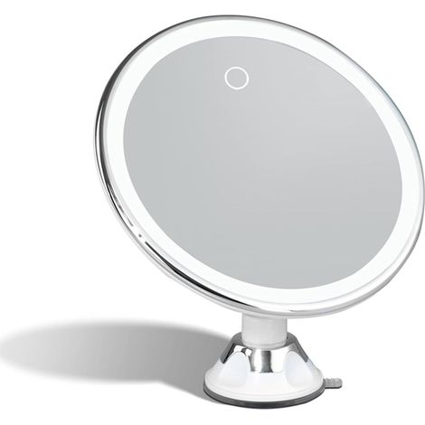 Miroir Grossissant 10x Lumineux LED Rechargeable avec 3 Réglages D’éclairage - 20 cm Miroir Maquillage avec Ventouse Puissante, Luminosité Réglables, (1/5)