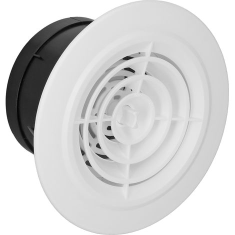 Grille d'aération ronde rotative de rechange, grille d'évacuation d'air réglable pour salle de bain et cuisine, 10 cm (4 pouces) (1/5)