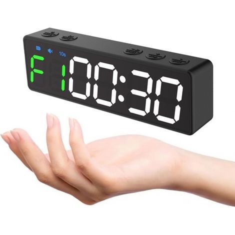 Réveil numérique à double alarme – Volume et luminosité réglables – Écran LED multicolore avec veilleuse – Fonction snooze et sauvegarde de la mémoire – Noir (1/5)