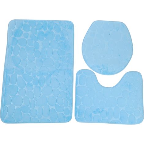 Tapis De Couverture De WC - Tissu Flanelle Doux - Fond Antidérapant Pvc - Pour Salle De Bain - Lot De 1 (1/5)
