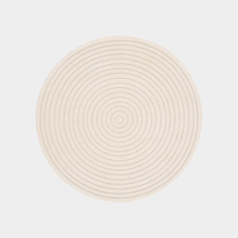 Tapis rond de salon en relief - Circle - Cercle crème - Ø 160 cm (1/5)