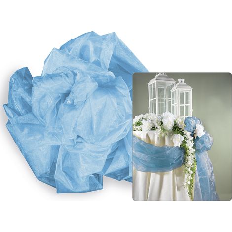 Voilage en organza turquoise, 3 x 1,45 m