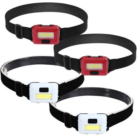 Wasserdichte Arbeitsstirnlampe, ideal für Familien-Camping, Joggen und Lesen, erhältlich in Weiß und Rot, 4 Stück (1/4)