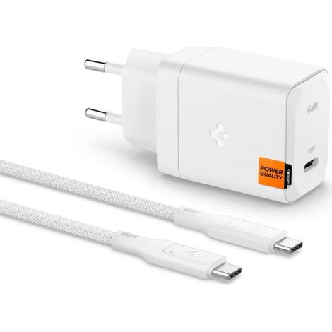 USB-C Netzladegerät PD 3.0 PPS 65W + USB-C Kabel - Schnellladegerät Weiß (1/4)