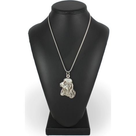 Collar con colgante de perro Cocker Spaniel inglés, colgante de perro en cadena de plata, joyería única de Art-Dog (1/5)