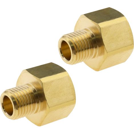 2pcs High Pressure Washer Adapter 14mm Male to 22mm Female Brass Hose Fitting Coupler Connector Converter for High Pressure Washer Water Hose 4500 PSI (1/5)