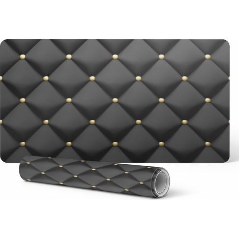 Elegante alfombrilla decorativa de escritorio con dise帽o acolchado y botones, 90x45 cm. (1/5)