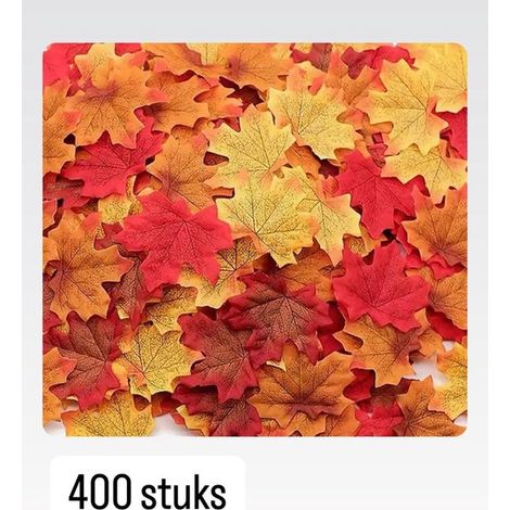 Guirlande de feuilles d'érable artificielles - 400 pièces - 8 x 6,5 cm - Couleurs automne - Décoration d'automne (1/4)