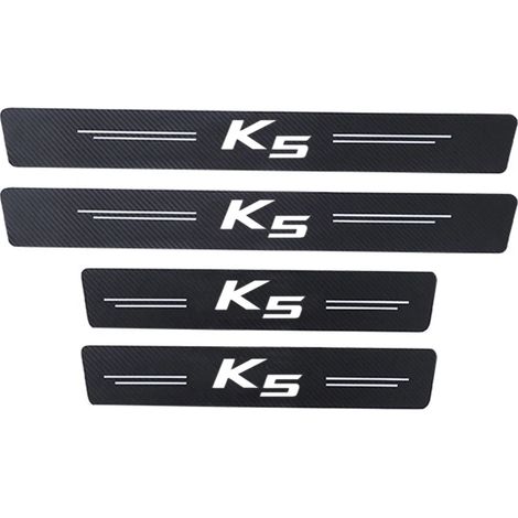 (4 pièces) Protection de seuil de porte de voiture autocollante en fibre de carbone pour logo KIA K5,protection de pare-chocs de porte de coffre arrière,ruban anti-rayures (1/3)
