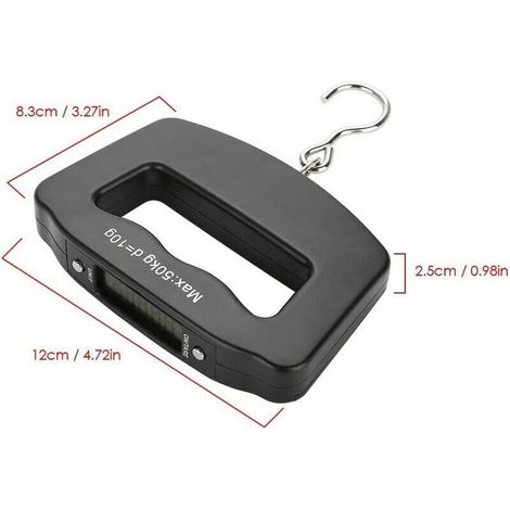 Bilancia digitale per bagagli 50 kg/10 g, bilancia da viaggio portatile, bilancia per bagagli, bilancia da pesca, bilancia per valigie, ideale per viaggi, shopping e uso domestico. (1/4)